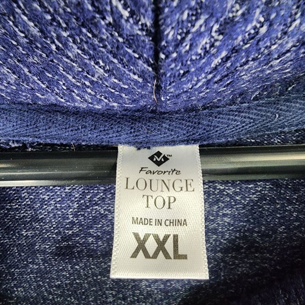 Womens Blue Favorite Lounge Top Shirt Cowl Neck & Pockets Long Sleeve Size XXL - Picture 6 of 11